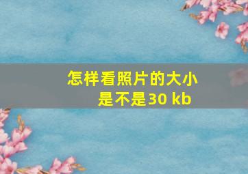 怎样看照片的大小是不是30 kb